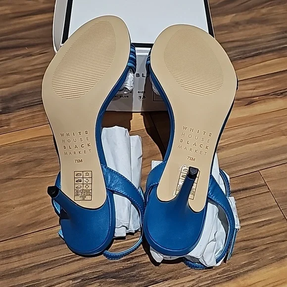 White House Black Market size 7.5 M Ari Blue Heels - New in Box - Picture 7 of 8